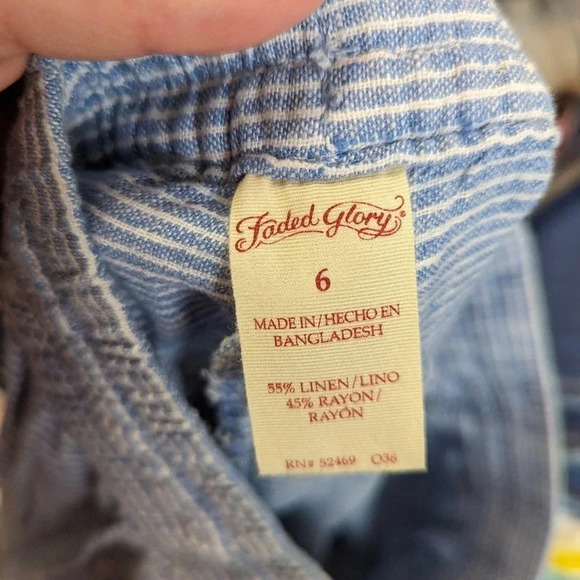 Striped Linen Shorts - 6 - Picture 3 of 5